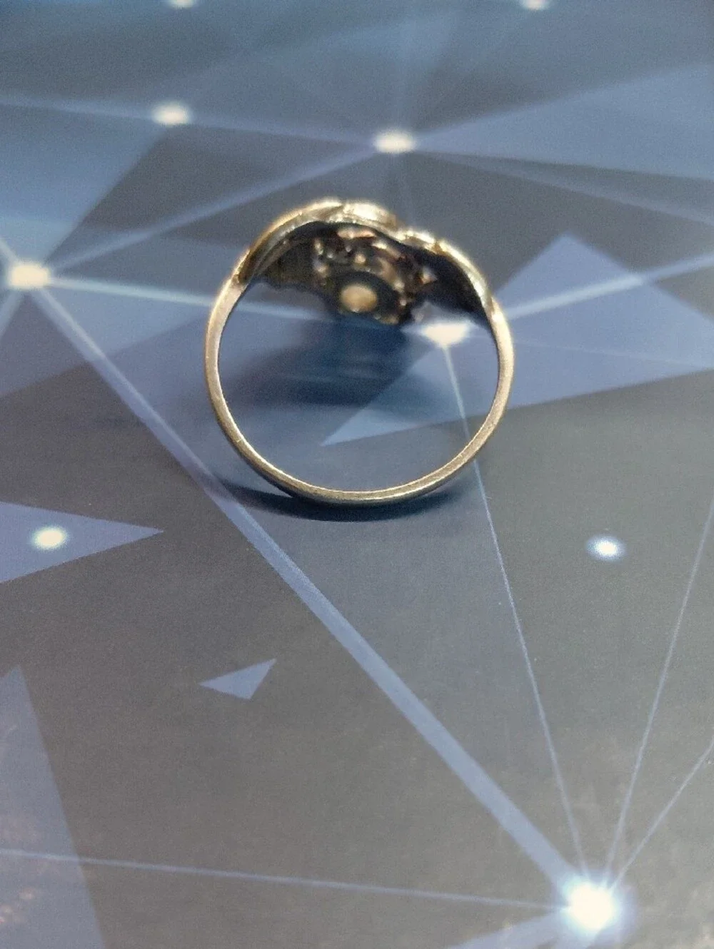 Sterling Silver Moonstone Ring - White Moonstone Leaf Design